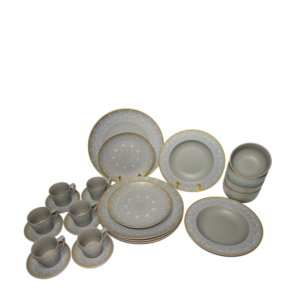 Ceramic Silver Color 22 PCS dinner set