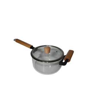 Glass with wooden handle Glass Cooking Pot 2.8L