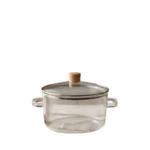 Double ear glass pot 3.2L High boron glass cooking pot (20cm diameter)