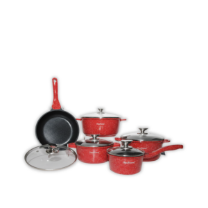 RED 5 PCS COOKWARE SET Caseroles:- 16cm  20cm  24cm  28cm