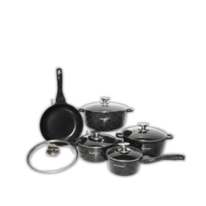 BLACK 5 PCS COOKWARE SET Caseroles:- 16cm  20cm  24cm  28cm