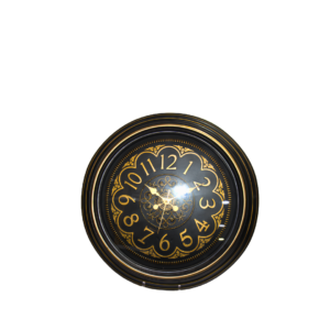 Black and Gold Wall Clock Diameter 58.5cm