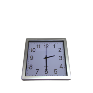 White with black frame Wall Clock 25cm x 25cm