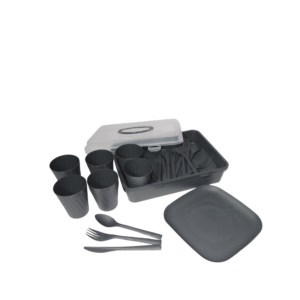 Silver Plate Cup Bowl Butter Knife Fork and Spoon Picnic Set (30 pcs)