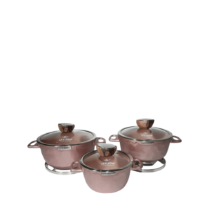 Pink Color 3 Pieces Titanium Granite Cookwear Set 16cm-20cm-24cm Pot