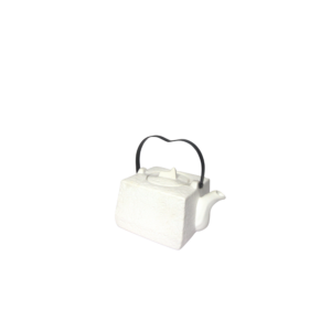 White with black handle Porcelain Kettle LENGTH 9cm WIDTH 12cm