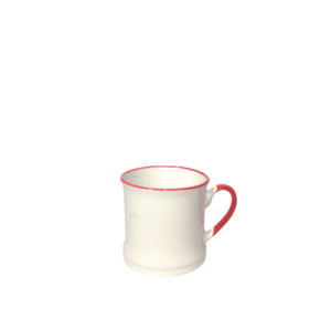 White with red rim and handle Mugs
