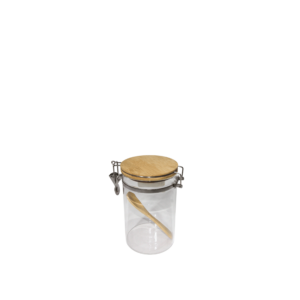 Glass Canister with spoon 10x15cm