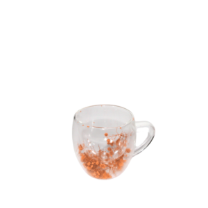 Orange Flowers Flower Glass (Double Wall)