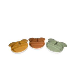 Silicone Green Brown and Yellow Meal plate (silicone) Meal plate (silicone) Diameter 20cm