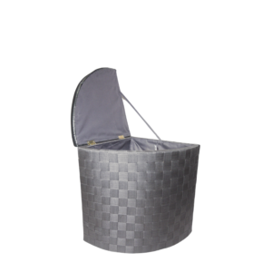 T139088-4-GRAY  LAUNDRY BASKET (LARGE)