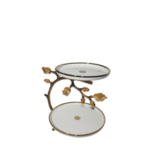 2 TIER  SWEET DISH WB (SILVER)1453