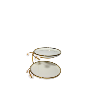 2 TIER  SWEET DISH (GOLD) WB1381