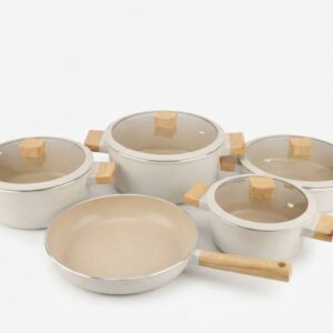 9PCS COOKWARE SET REBEL SERIES CREAM R-1130