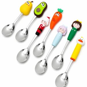 Stainless steel spoons silicone handles Kids Cutlery set Priced for a pair